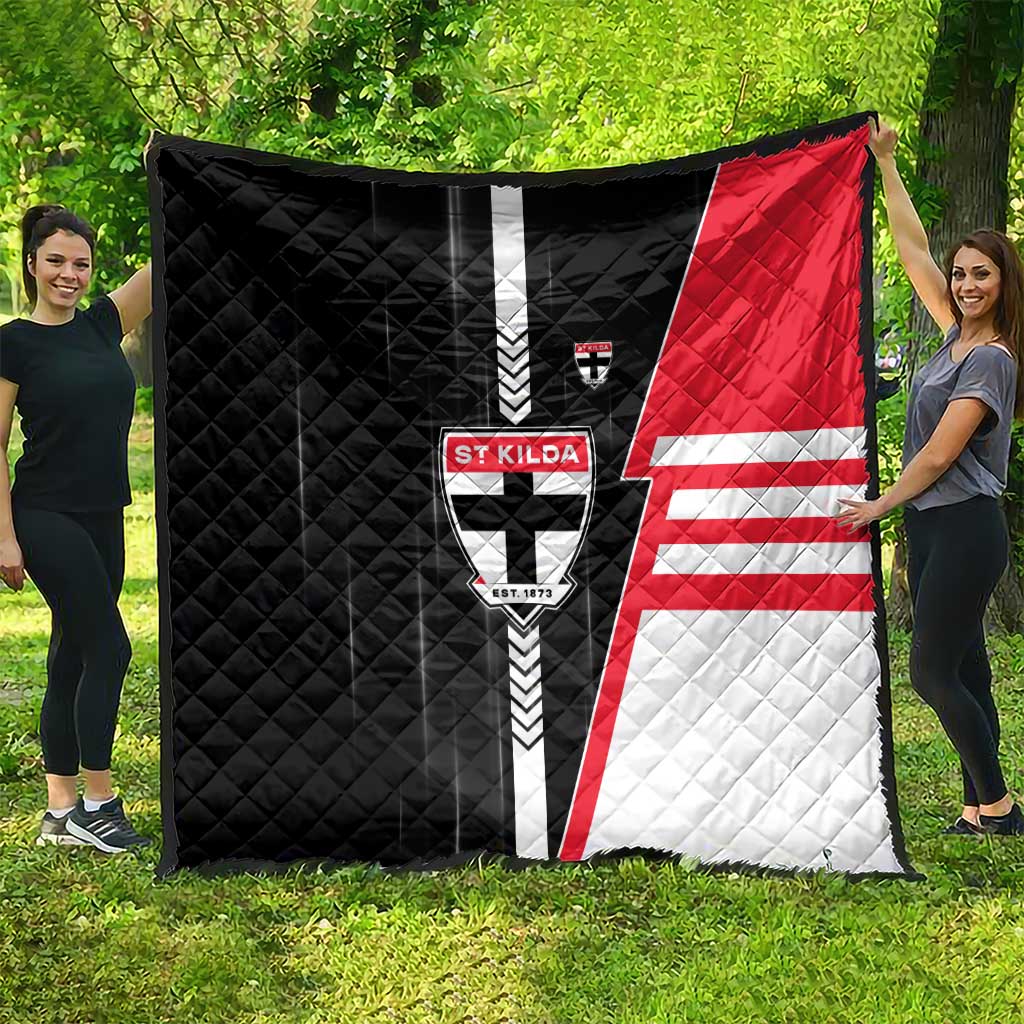 St Kilda Saints Quilt Modern Geometric Sports Graphic Style