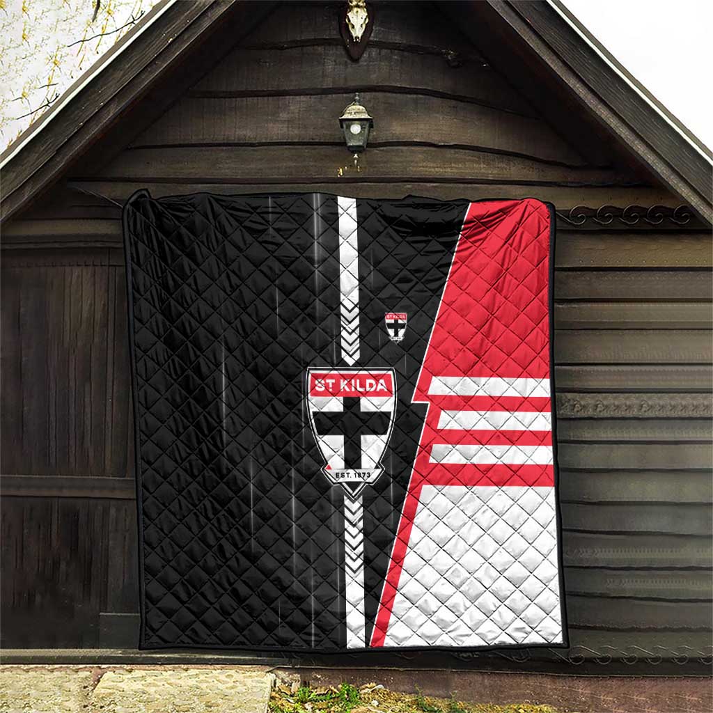 St Kilda Saints Quilt Modern Geometric Sports Graphic Style