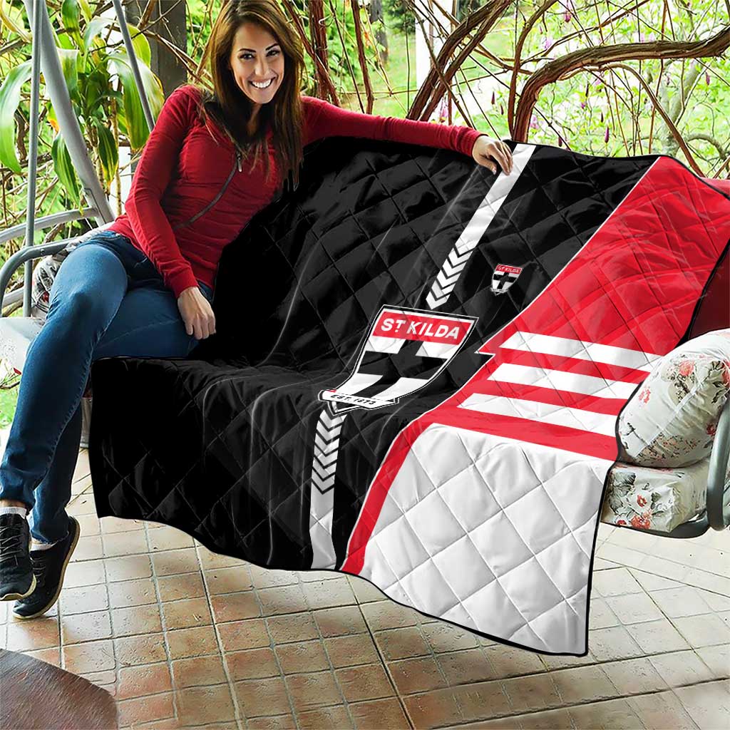 St Kilda Saints Quilt Modern Geometric Sports Graphic Style