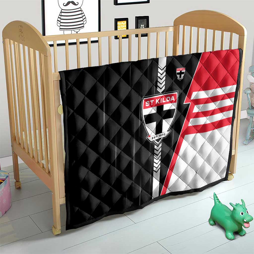 St Kilda Saints Quilt Modern Geometric Sports Graphic Style