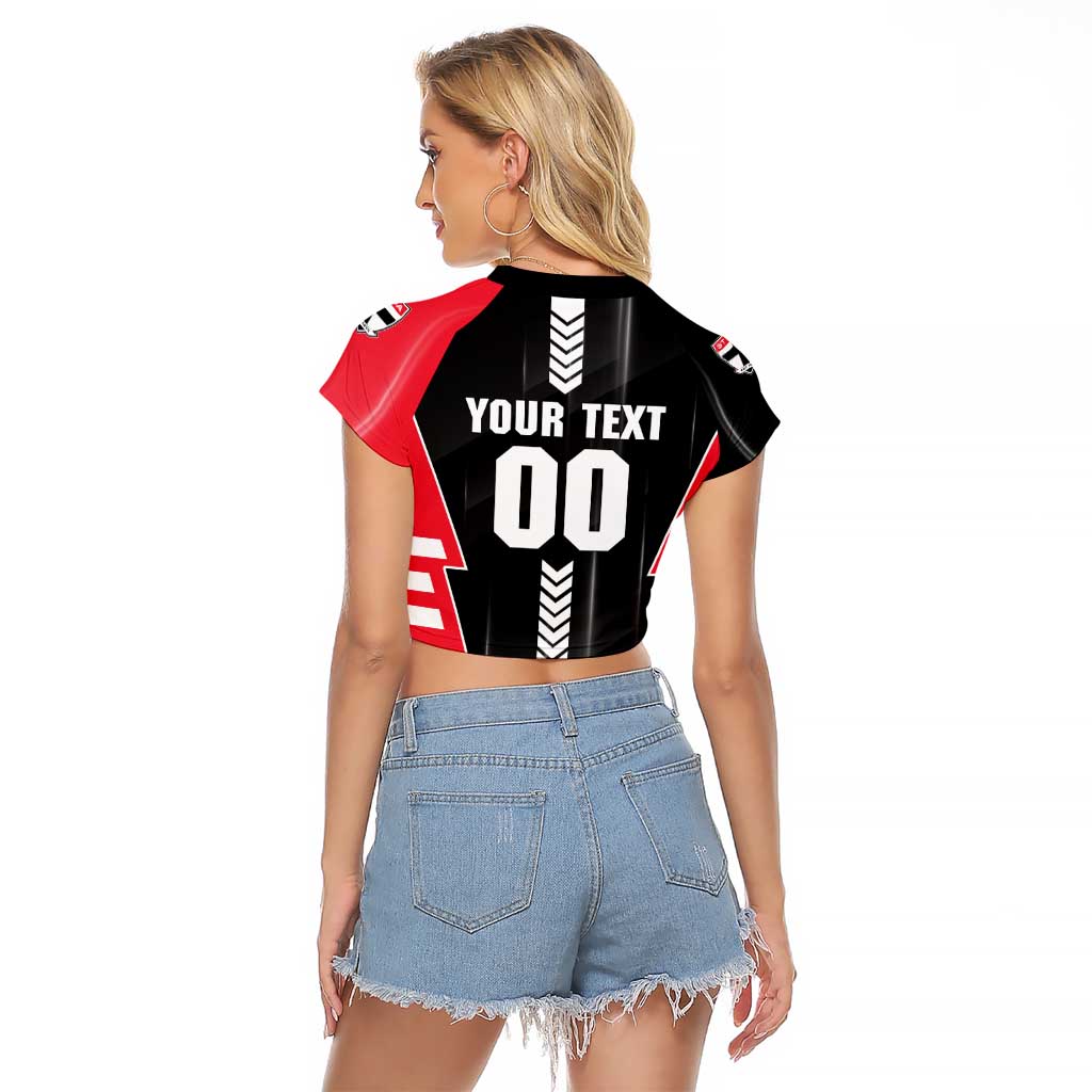 Personalized St Kilda Saints Raglan Cropped T Shirt Modern Geometric Sports Graphic Style