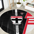 St Kilda Saints Round Carpet Modern Geometric Sports Graphic Style