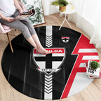 St Kilda Saints Round Carpet Modern Geometric Sports Graphic Style