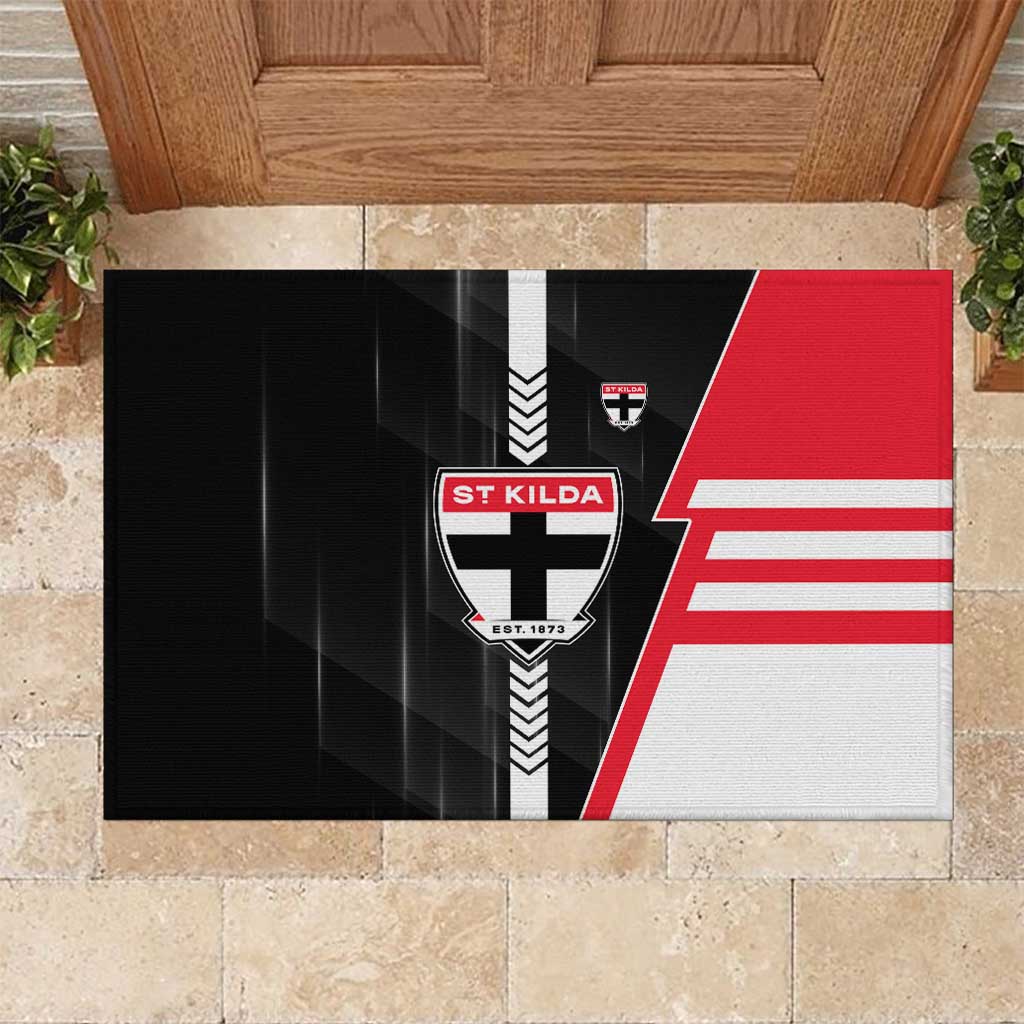 St Kilda Saints Rubber Doormat Modern Geometric Sports Graphic Style