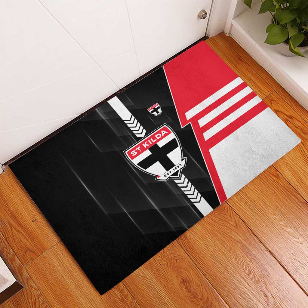 St Kilda Saints Rubber Doormat Modern Geometric Sports Graphic Style