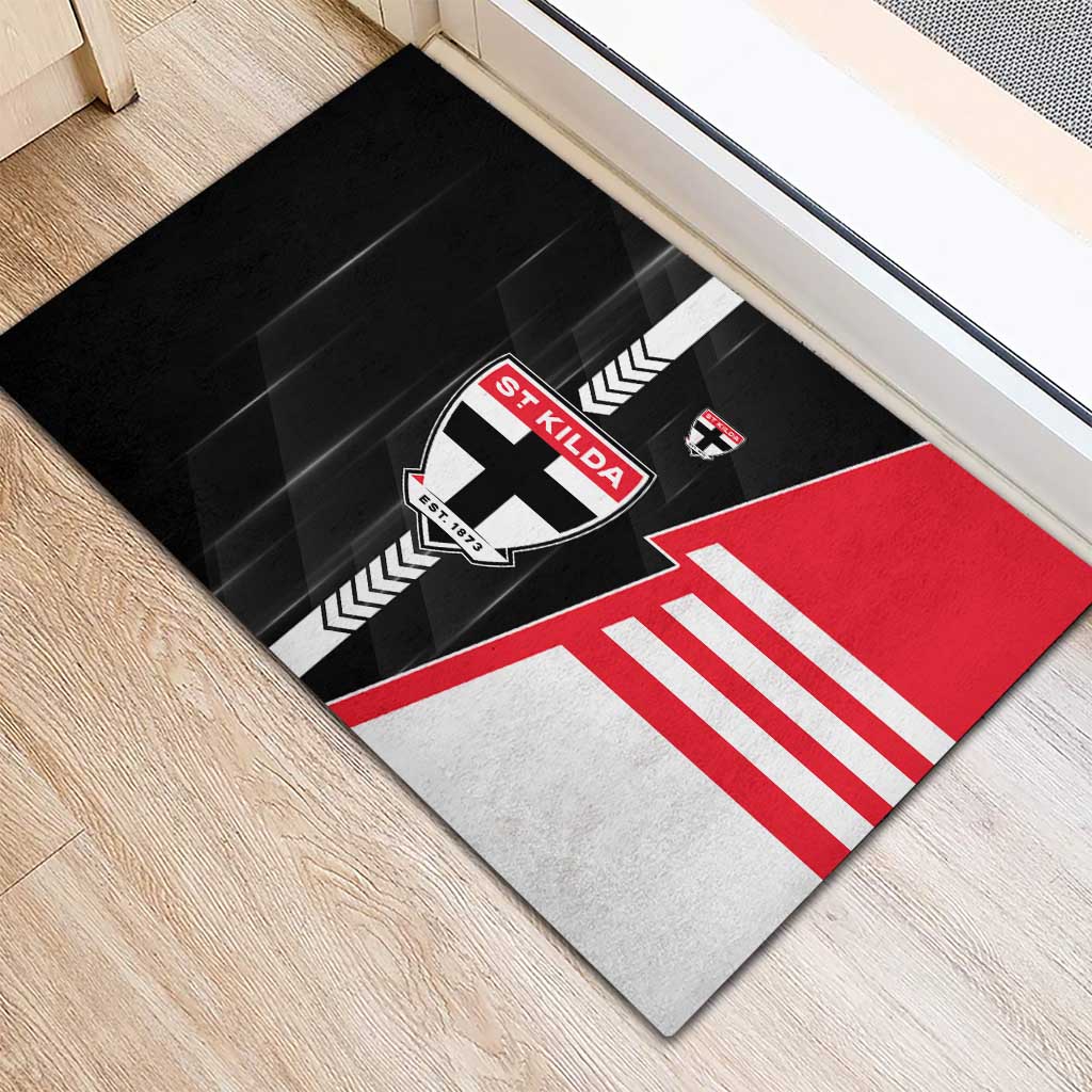 St Kilda Saints Rubber Doormat Modern Geometric Sports Graphic Style