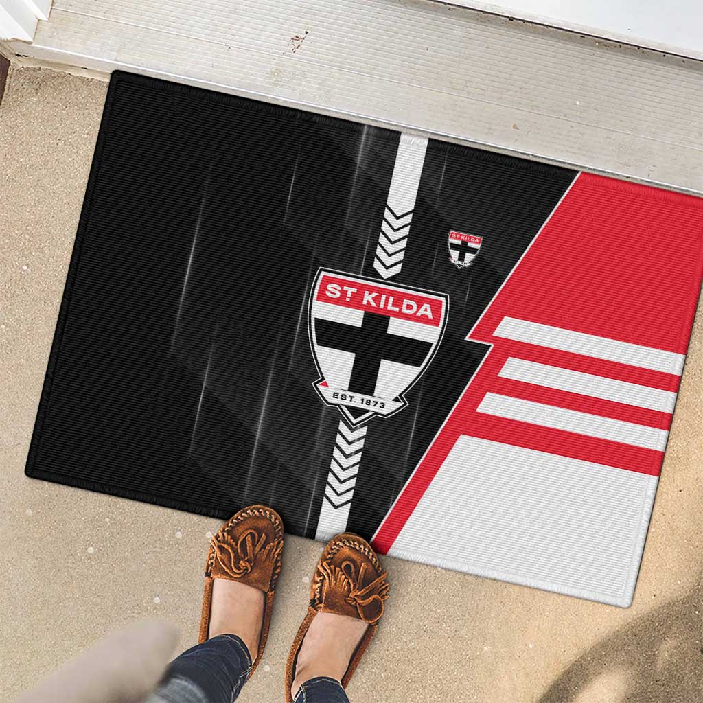 St Kilda Saints Rubber Doormat Modern Geometric Sports Graphic Style