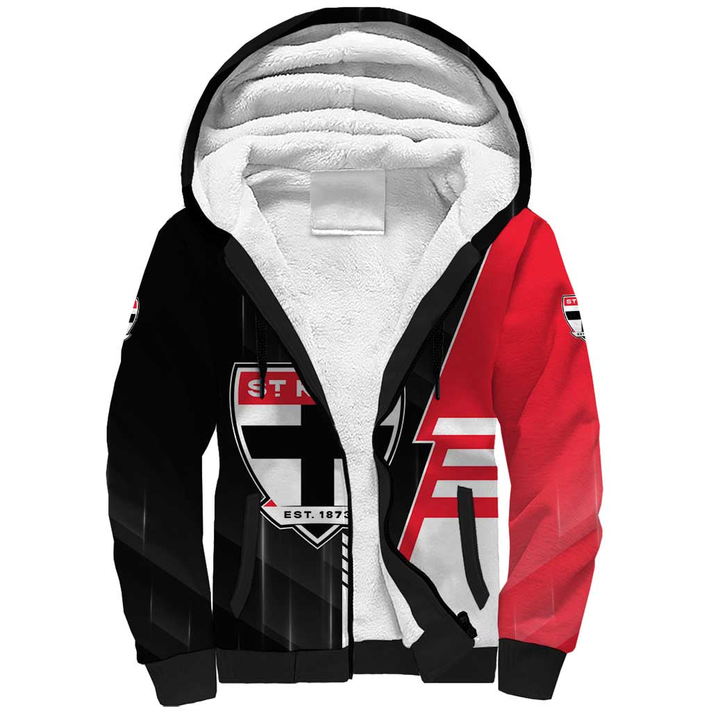 Personalized St Kilda Saints Sherpa Hoodie Modern Geometric Sports Graphic Style