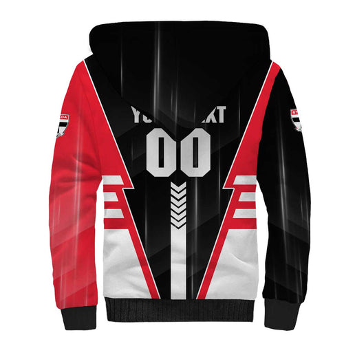 Personalized St Kilda Saints Sherpa Hoodie Modern Geometric Sports Graphic Style