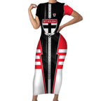 Personalized St Kilda Saints Short Sleeve Bodycon Dress Modern Geometric Sports Graphic Style