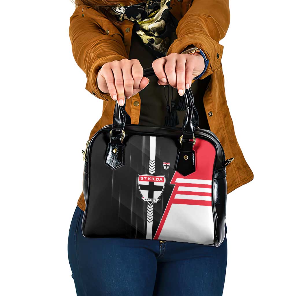 St Kilda Saints Shoulder Handbag Modern Geometric Sports Graphic Style