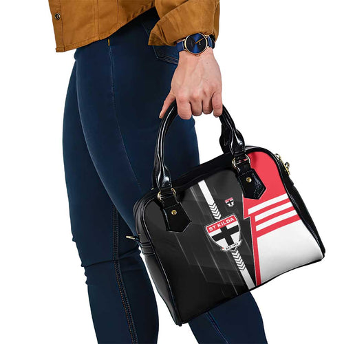 St Kilda Saints Shoulder Handbag Modern Geometric Sports Graphic Style