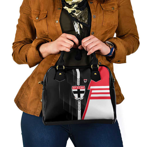 St Kilda Saints Shoulder Handbag Modern Geometric Sports Graphic Style