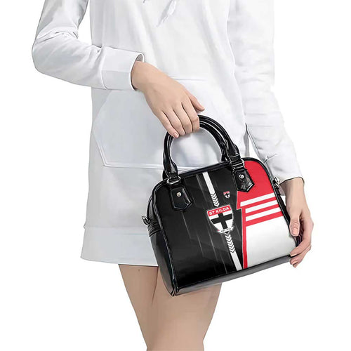 St Kilda Saints Shoulder Handbag Modern Geometric Sports Graphic Style