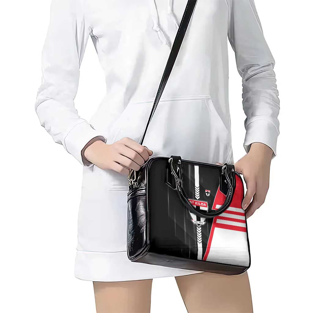 St Kilda Saints Shoulder Handbag Modern Geometric Sports Graphic Style