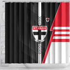 St Kilda Saints Shower Curtain Modern Geometric Sports Graphic Style