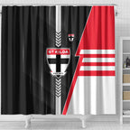 St Kilda Saints Shower Curtain Modern Geometric Sports Graphic Style