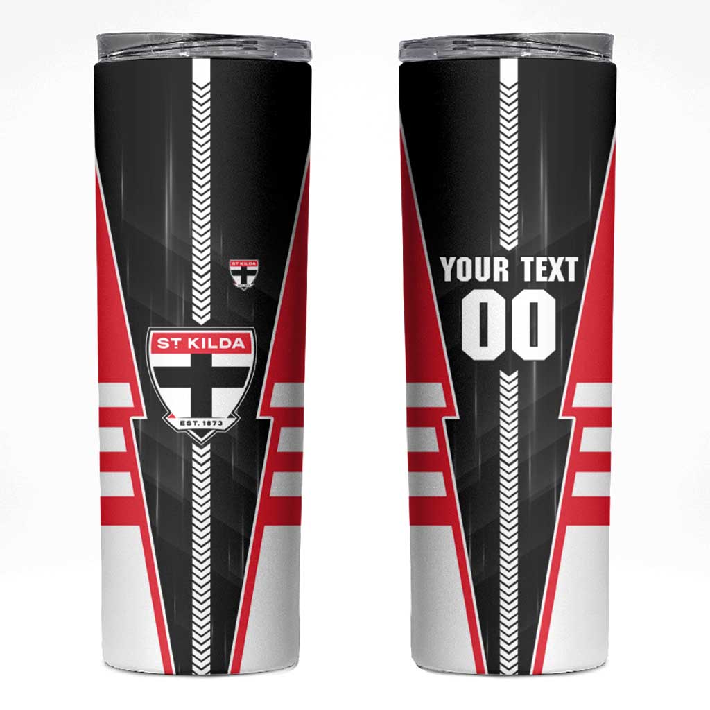 Personalized St Kilda Saints Skinny Tumbler Modern Geometric Sports Graphic Style