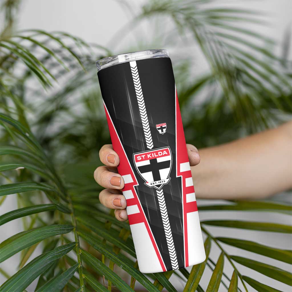 Personalized St Kilda Saints Skinny Tumbler Modern Geometric Sports Graphic Style