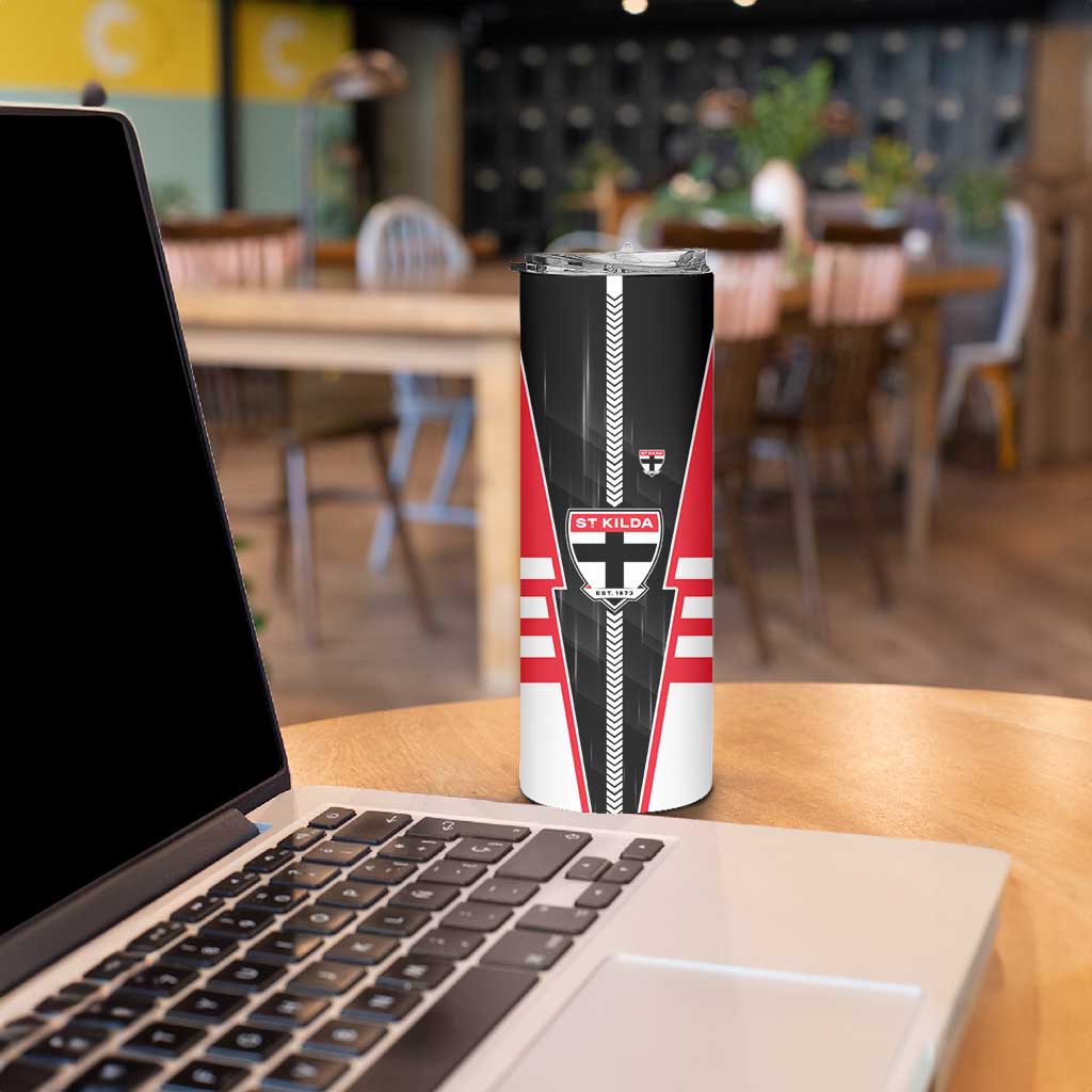 Personalized St Kilda Saints Skinny Tumbler Modern Geometric Sports Graphic Style