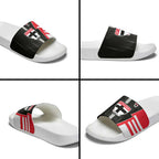 St Kilda Saints Slide Sandals Modern Geometric Sports Graphic Style
