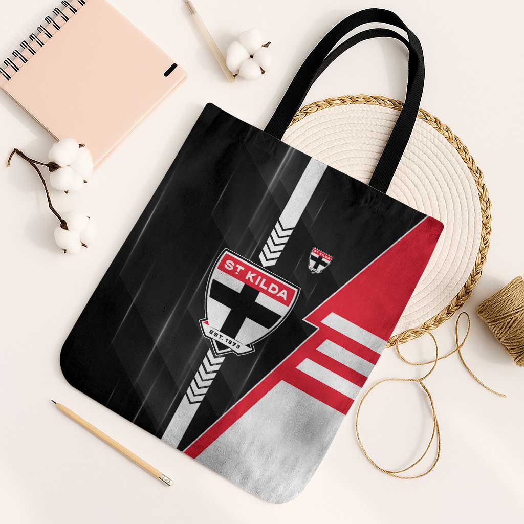 St Kilda Saints Tote Bag Modern Geometric Sports Graphic Style