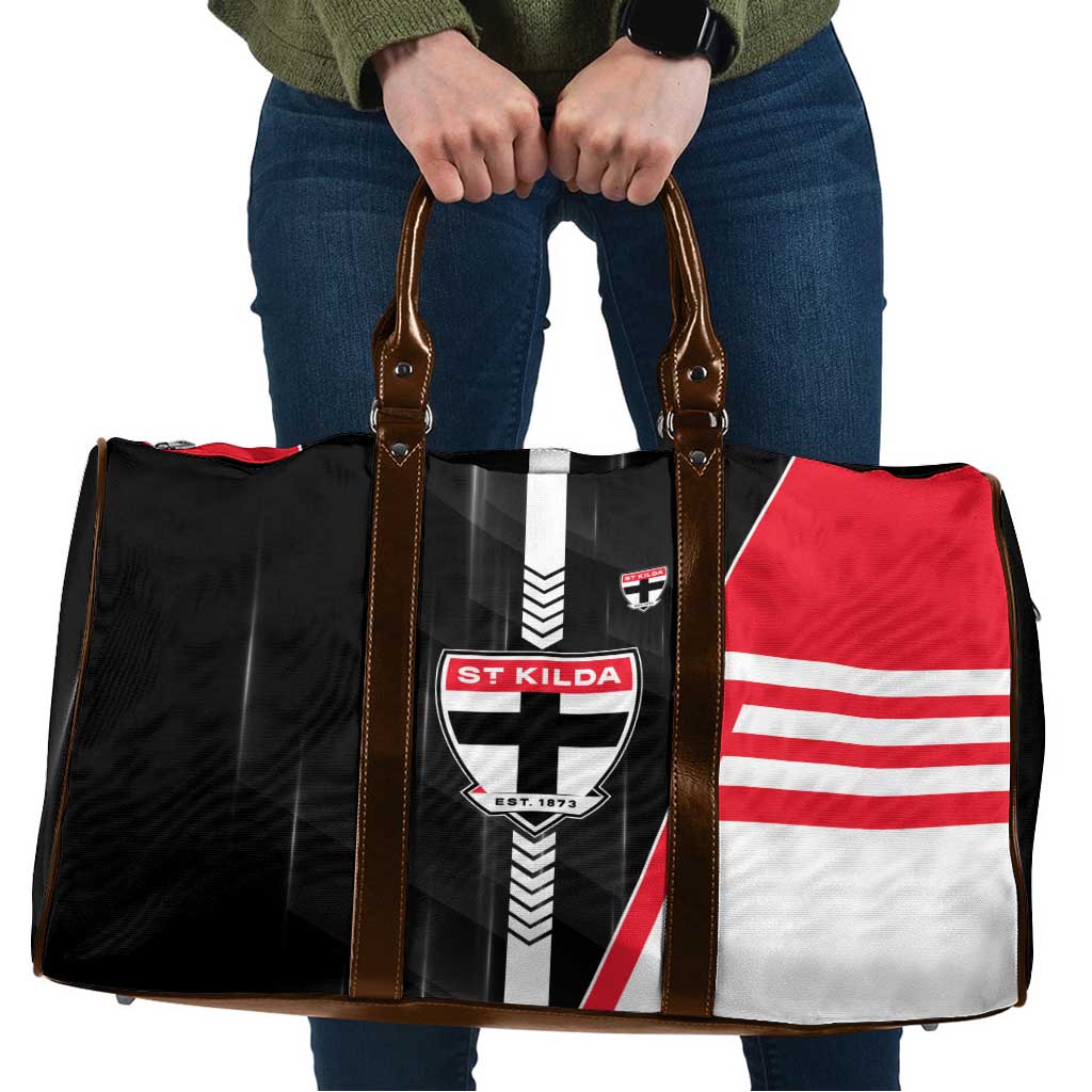 St Kilda Saints Travel Bag Modern Geometric Sports Graphic Style