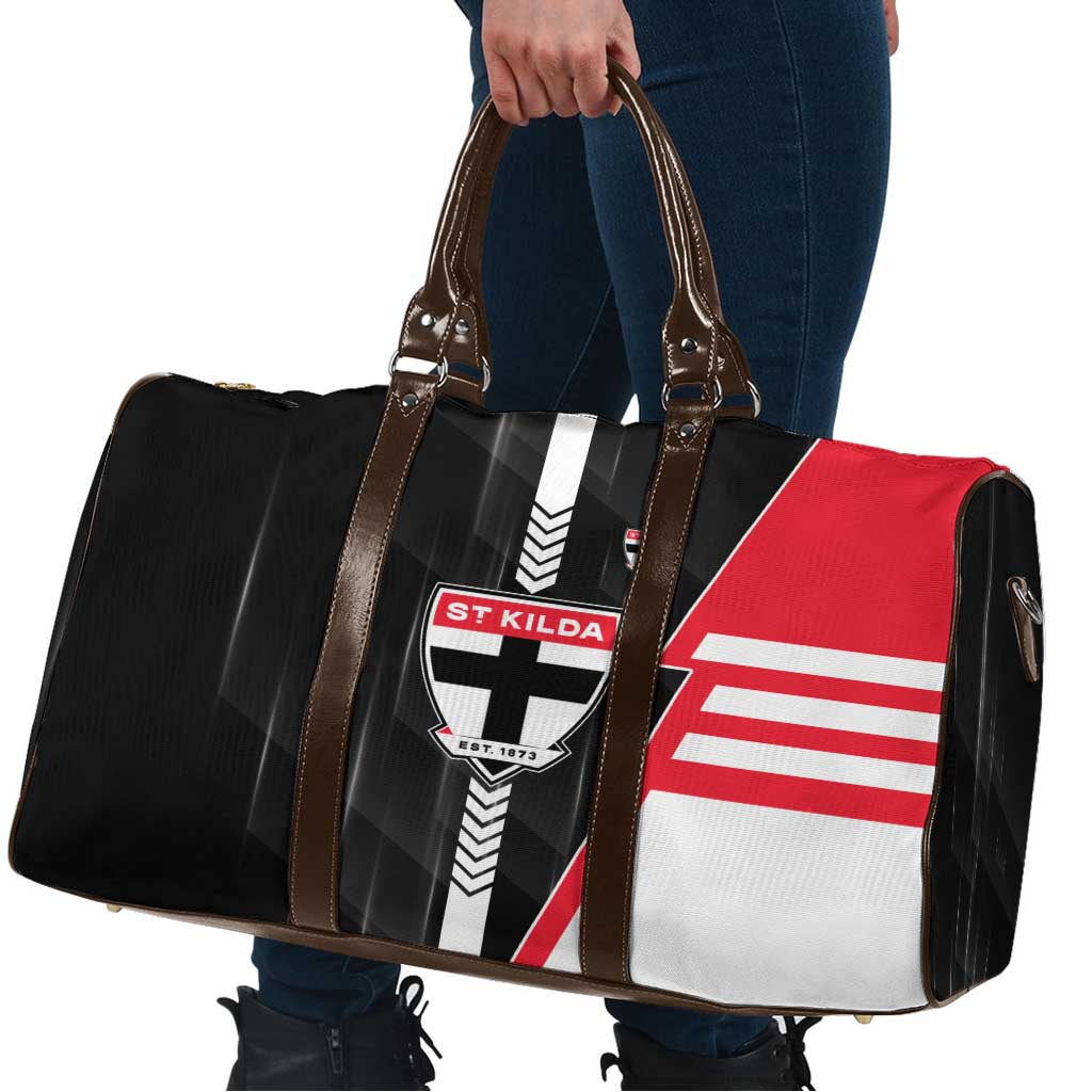 St Kilda Saints Travel Bag Modern Geometric Sports Graphic Style