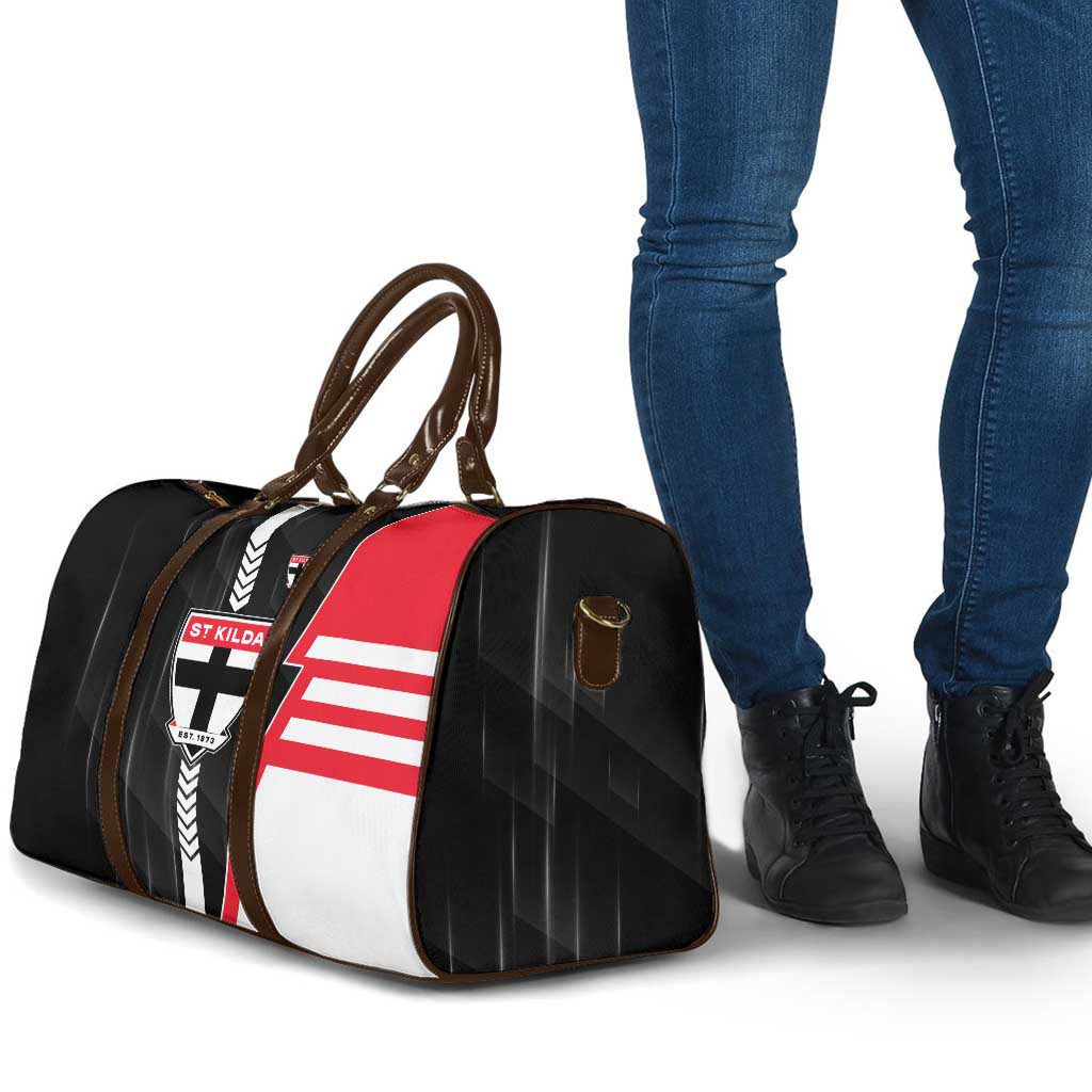 St Kilda Saints Travel Bag Modern Geometric Sports Graphic Style