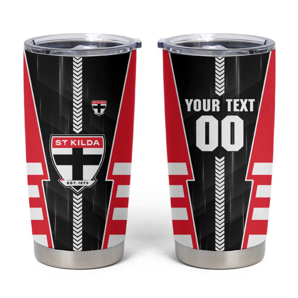 Personalized St Kilda Saints Tumbler Cup Modern Geometric Sports Graphic Style