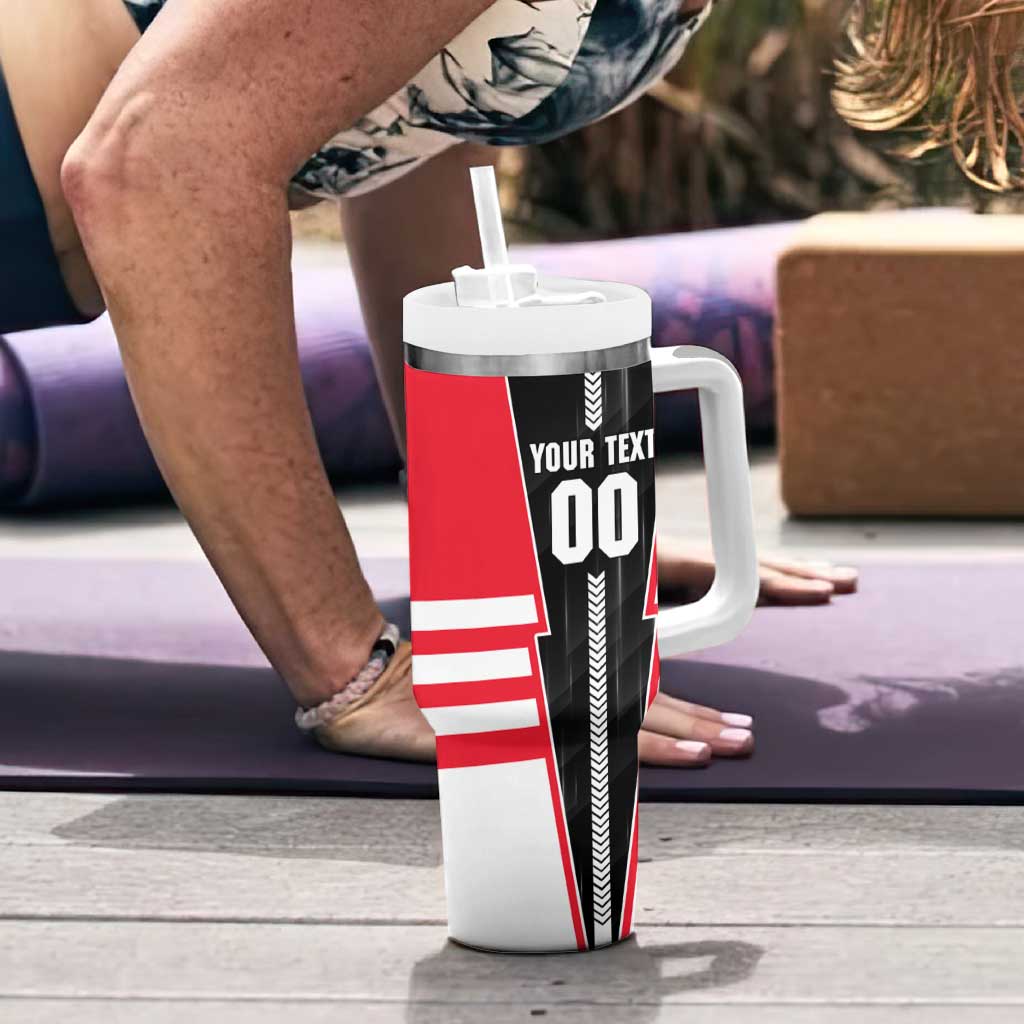 Personalized St Kilda Saints Tumbler With Handle Modern Geometric Sports Graphic Style