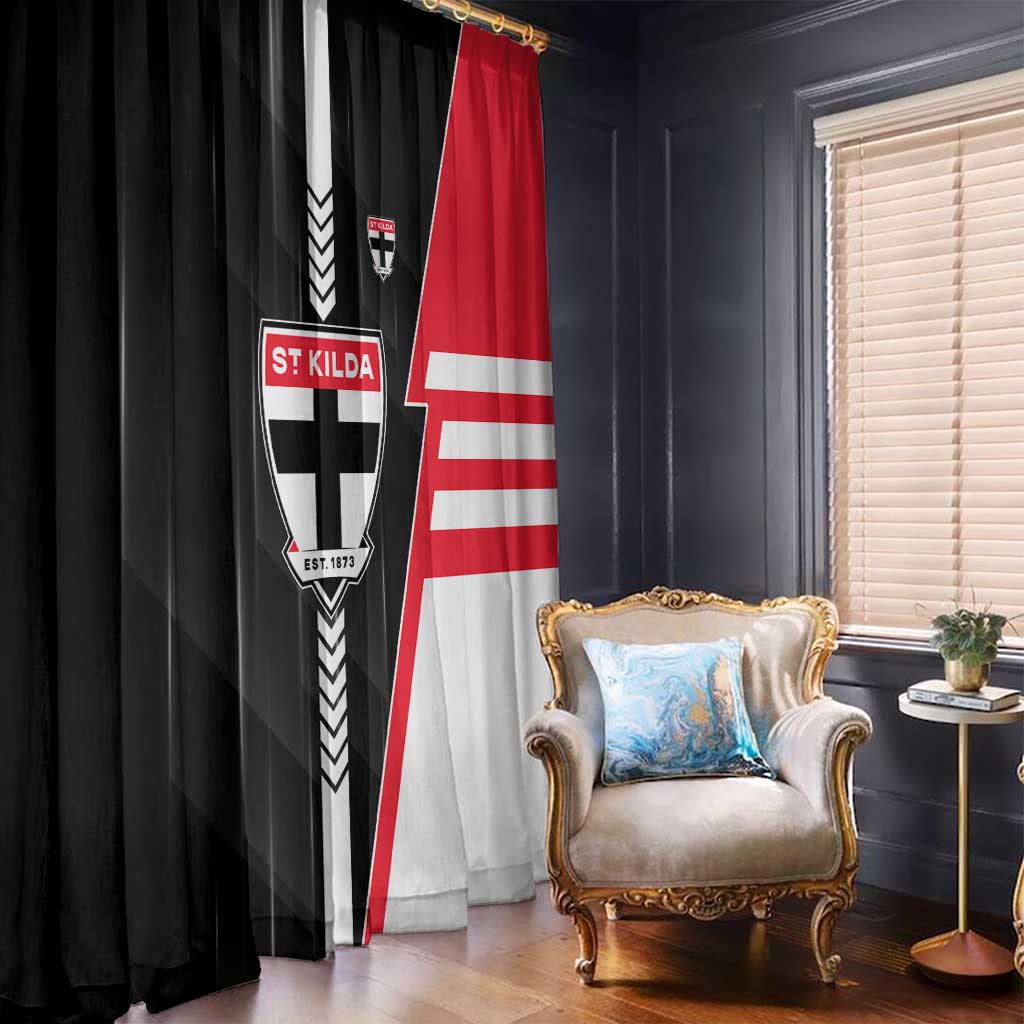 St Kilda Saints Window Curtain Modern Geometric Sports Graphic Style