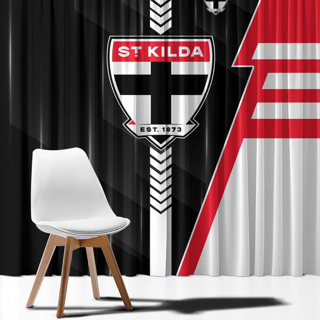 St Kilda Saints Window Curtain Modern Geometric Sports Graphic Style