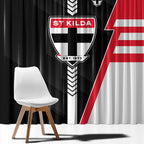 St Kilda Saints Window Curtain Modern Geometric Sports Graphic Style