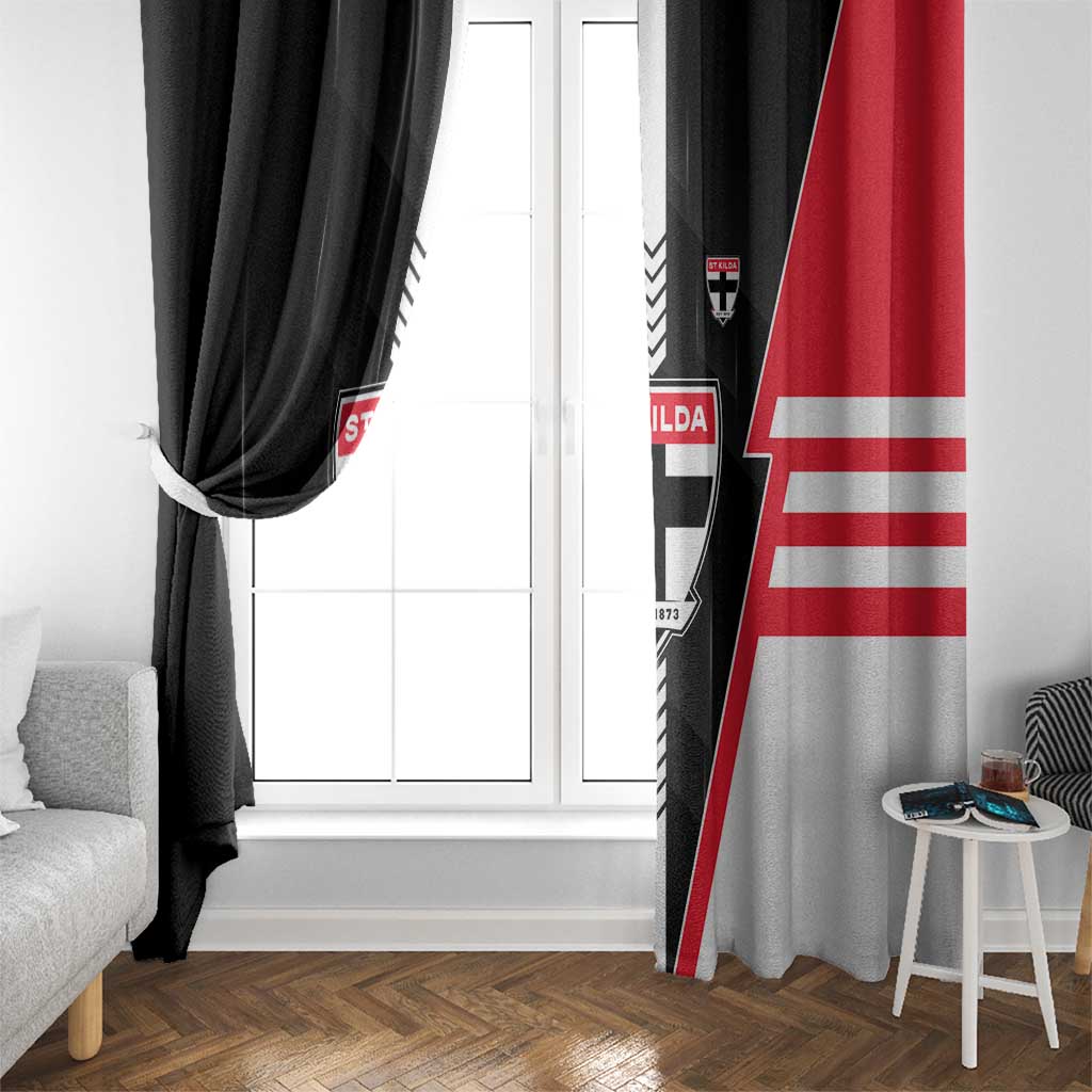 St Kilda Saints Window Curtain Modern Geometric Sports Graphic Style