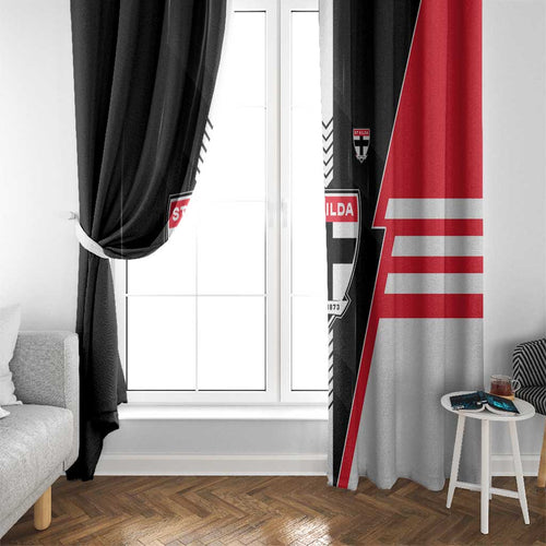 St Kilda Saints Window Curtain Modern Geometric Sports Graphic Style
