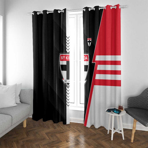 St Kilda Saints Window Curtain Modern Geometric Sports Graphic Style