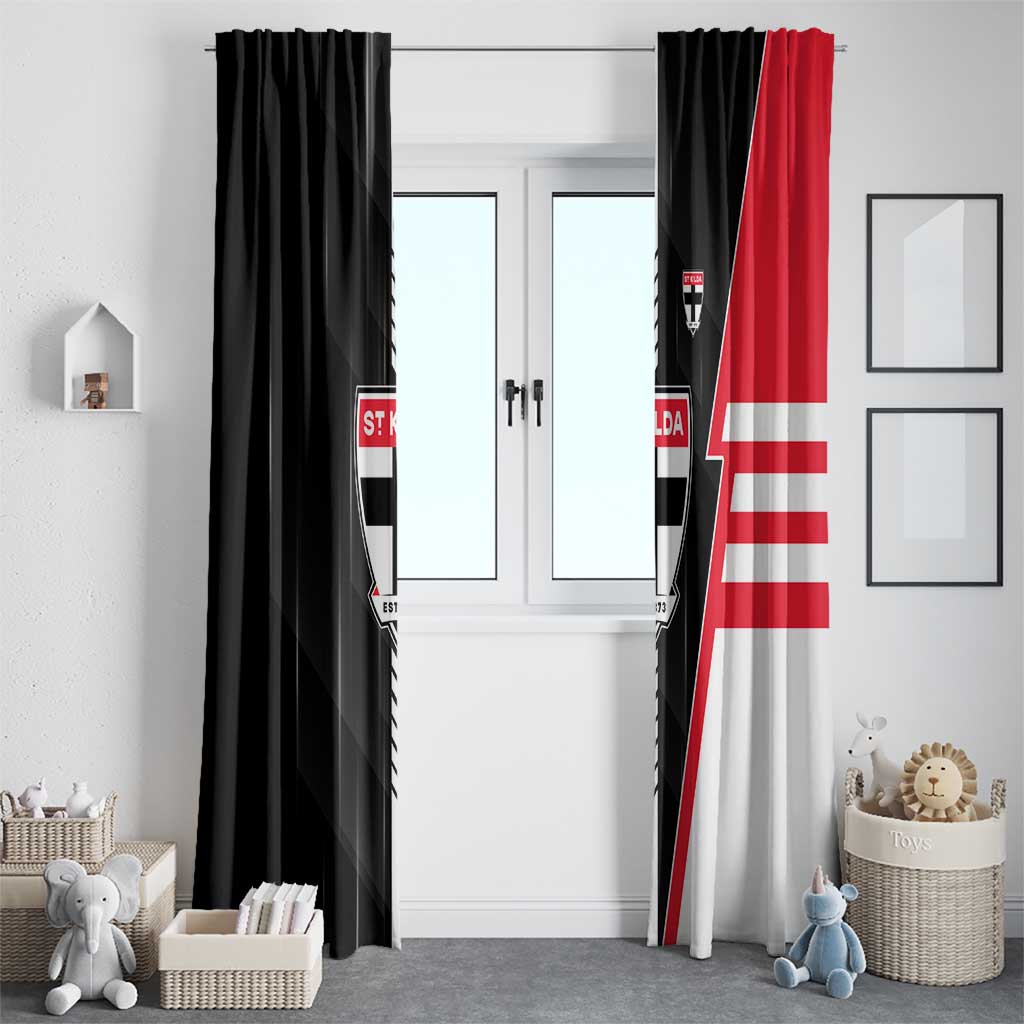 St Kilda Saints Window Curtain Modern Geometric Sports Graphic Style