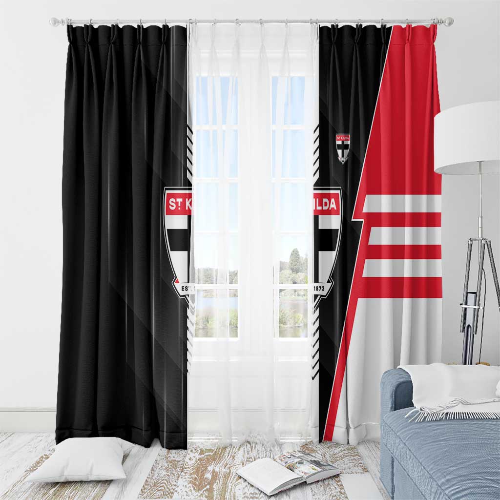 St Kilda Saints Window Curtain Modern Geometric Sports Graphic Style