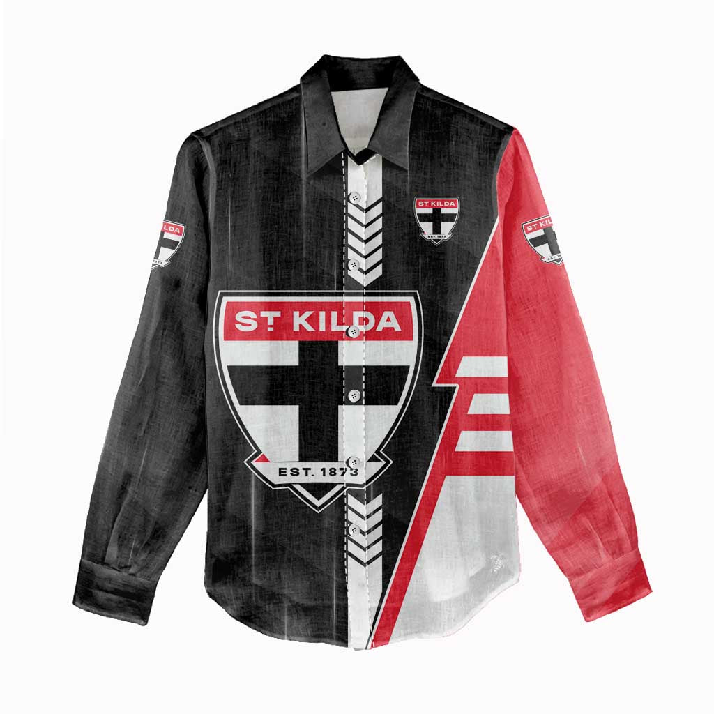 Personalized St Kilda Saints Women Casual Shirt Modern Geometric Sports Graphic Style