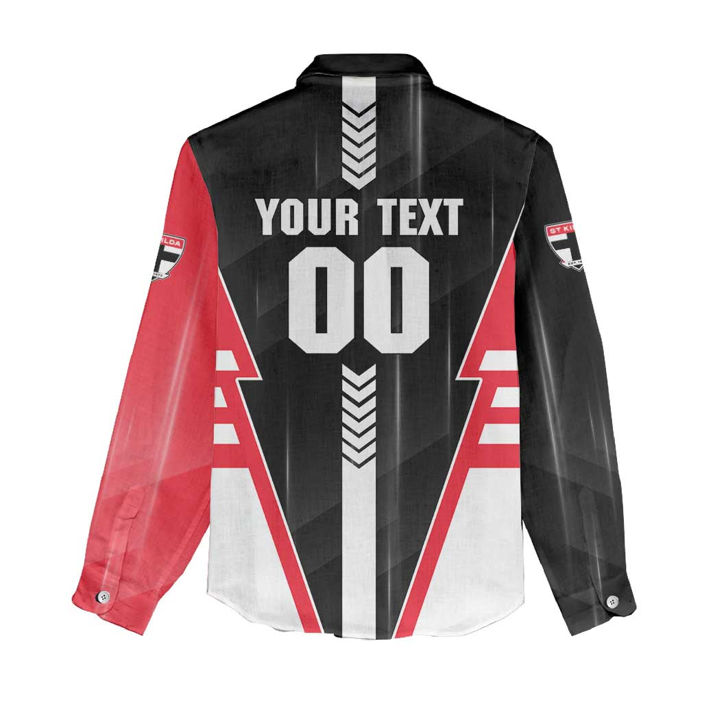Personalized St Kilda Saints Women Casual Shirt Modern Geometric Sports Graphic Style