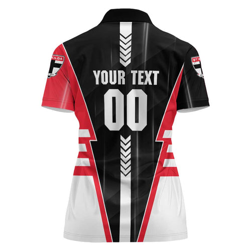 Personalized St Kilda Saints Women Polo Shirt Modern Geometric Sports Graphic Style