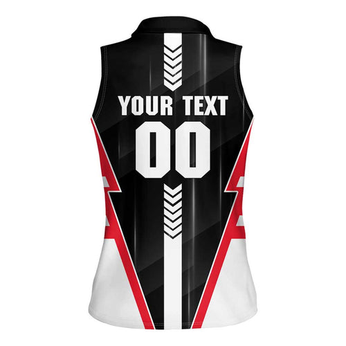 Personalized St Kilda Saints Women Sleeveless Polo Shirt Modern Geometric Sports Graphic Style