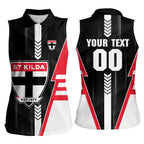 Personalized St Kilda Saints Women Sleeveless Polo Shirt Modern Geometric Sports Graphic Style