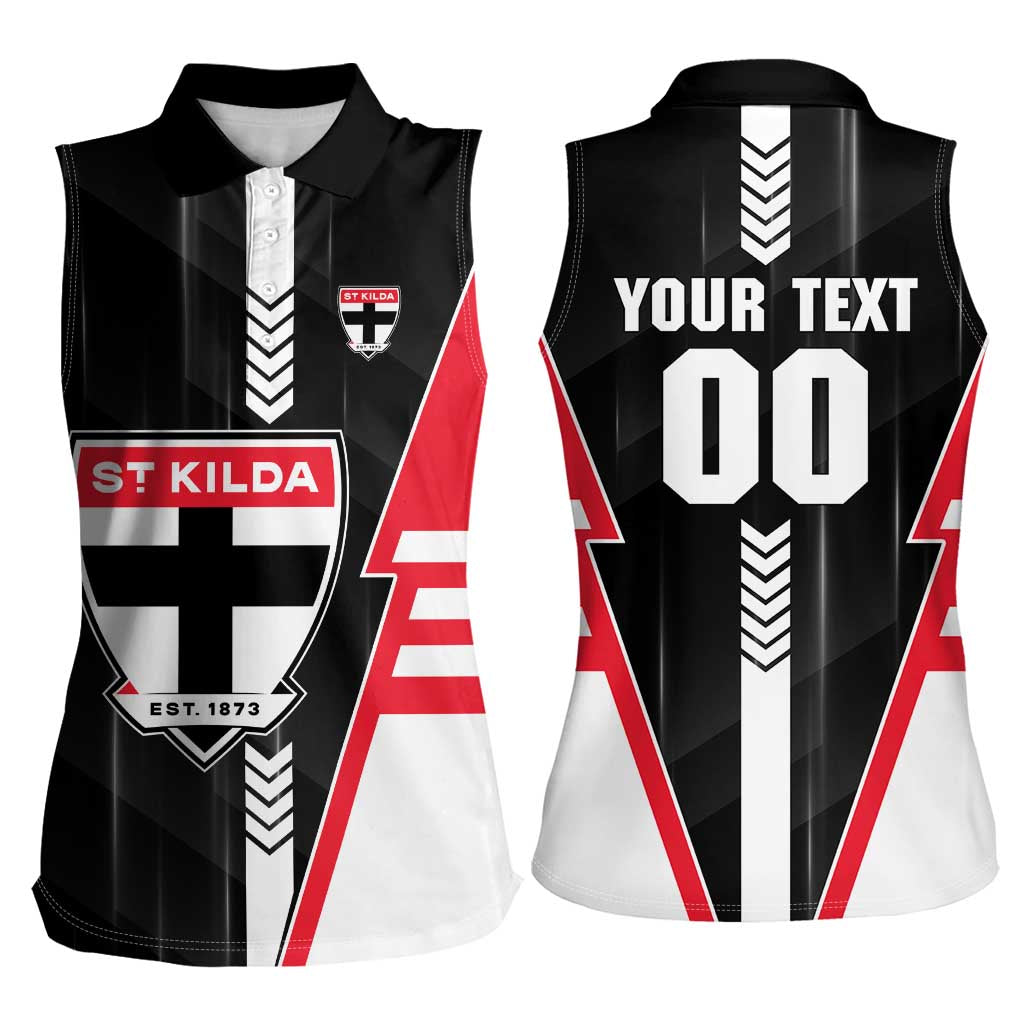 Personalized St Kilda Saints Women Sleeveless Polo Shirt Modern Geometric Sports Graphic Style