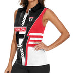 Personalized St Kilda Saints Women Sleeveless Polo Shirt Modern Geometric Sports Graphic Style