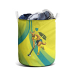 Personalised Hockeyroos Kangaroo Field Hockey Laundry Basket Dynamic Australia Green Gold Athlete Mascot Design