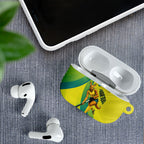 Personalised Hockeyroos Kangaroo Field Hockey AirPods Case Dynamic Australia Green Gold Athlete Mascot Design