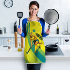 Personalised Hockeyroos Kangaroo Field Hockey Apron Dynamic Australia Green Gold Athlete Mascot Design