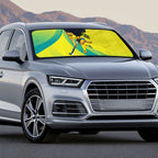 Personalised Hockeyroos Kangaroo Field Hockey Auto Sun Shade Dynamic Australia Green Gold Athlete Mascot Design